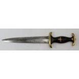 German SS / SA dagger etched blade "Alles fur Deutchland" with SS grip, blade with old corrosion