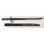 Bayonet 1907 pattern hook quillon a good copy in scabbard.