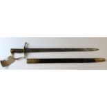 Bayonet a likely later made Colonial Sword bayonet with T slot for the .577 Enfield complete with