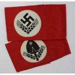 German RAD and Labour corps arm bands.