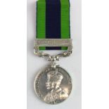 IGS GV with North West Frontier 1930-31 clasp, named (2815943 Pte R H Miller, Seaforth). Born