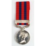 India General Service Medal 1854 with North West Frontier clasp, named (1419 Pte J Johnson. 3 Bn Rif