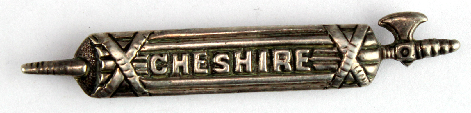 Badge - The 22nd (Cheshire) Regiment of Foot unmarked silver fasces badge - (this is part of the