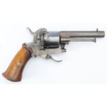 19th century Belgium pin fire pocket revolver nice clean gun with most of its original bluing,