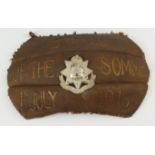 Football Fragment with a Somme Memorial. Most likely post War. Sold as seen