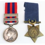 India General Service Medal 1854 with bars Hazara 1888 and Hazara 1891 (2nd bar loose on ribbon),