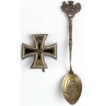 German WW1 Iron cross 1st Class, maker stamped to reverse 'Geschlersohn'. With a silver plated