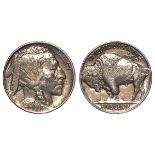 USA Buffalo Nickel 5 Cents 1913D variety 2. EF by the 'Red Book', a few scratches between the