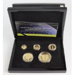 East Carribean States Five coin gold set 2019 "Moon Landing" ($50 - $2.5). Proof FDC In a "Hattons