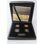 Sovereign four coin set by Hattons of London. Dates are 2005, 08, 12 & 2021. All BU in hard
