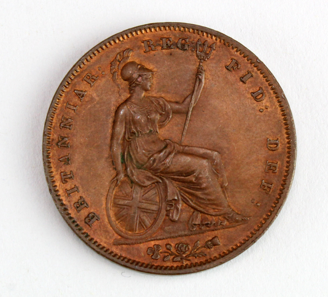 Penny 1854 OT, nEF, trace lustre.