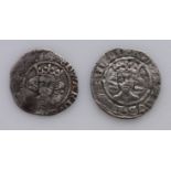 Edward III York Mint Pennies (2): Treaty Period, quatrefoil before ED, and on breast (not visible)