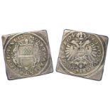 German State Ulm, Siege Coinage silver 'klippe' Gulden 1704, 14.00g, KM# 92, GF