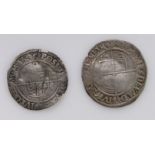 Elizabeth I Silver Groats (2): First Issue, mm. Lis, S.2551, crinkled nF; and 1562/1 overdate mm.