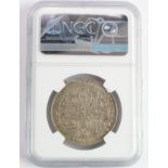 Straits Settlements silver Dollar 1909, London Mint, slabbed NGC MS 61. A key date of this series,