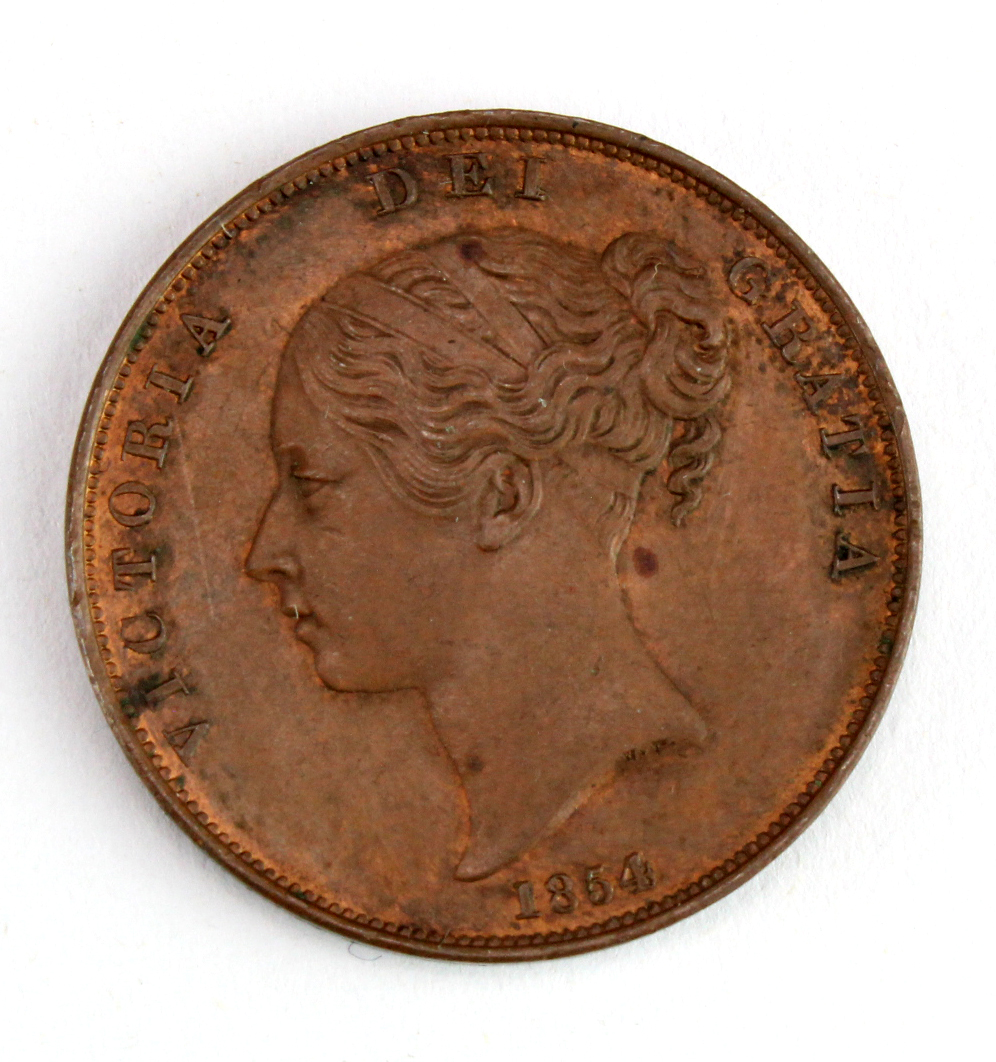 Penny 1854 OT, nEF, trace lustre. - Image 2 of 2