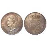 Italian State Naples & Sicily silver 120 Grana 1859, 27.5g, lightly toned EF