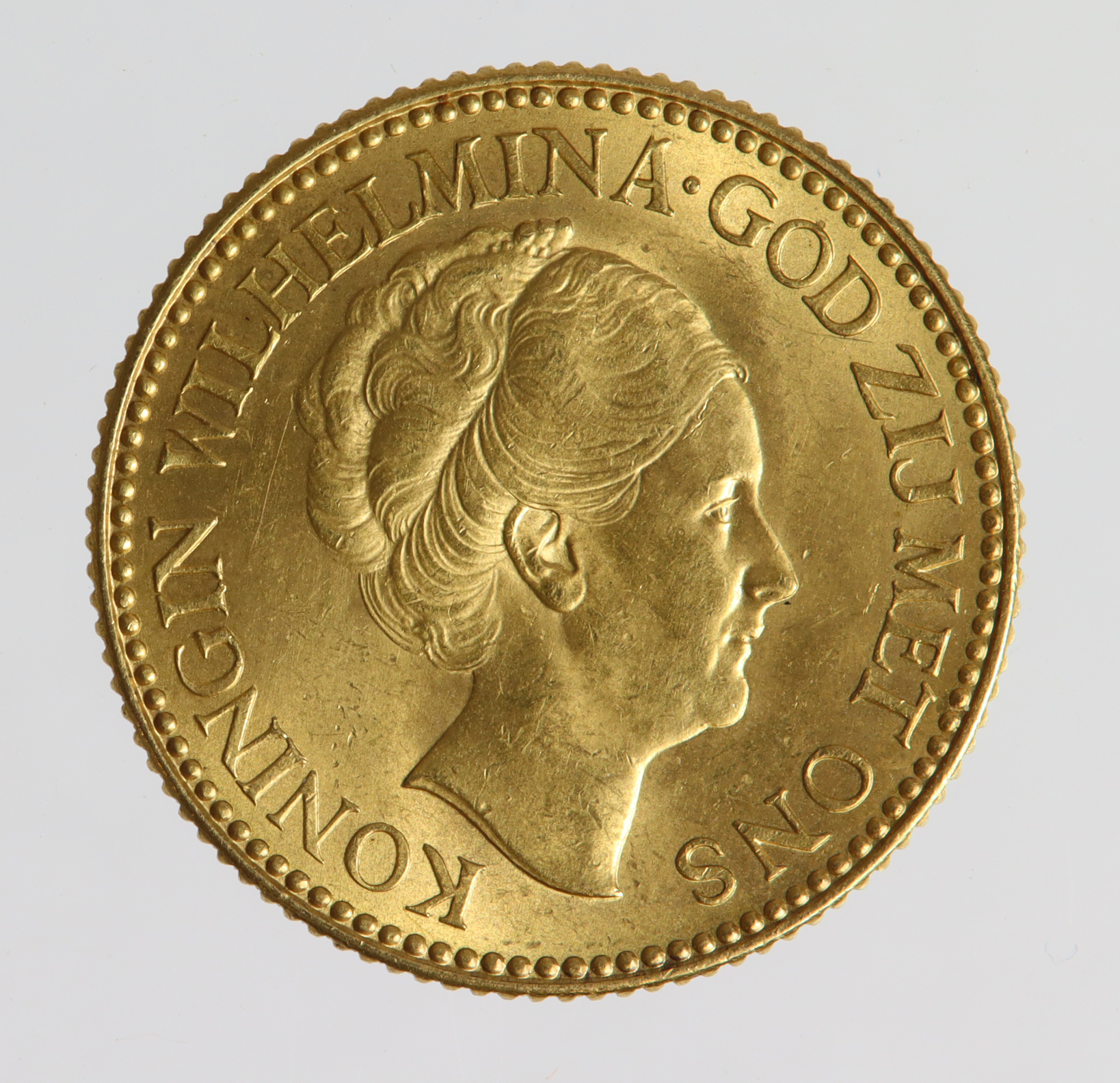 Netherlands gold 10 Gulden 1925 UNC (0.1947 troy oz AGW)