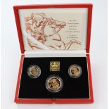 Three coin set 2000 (Two Pounds, Sovereign & Half Sovereign) Proof FDC boxed as issued