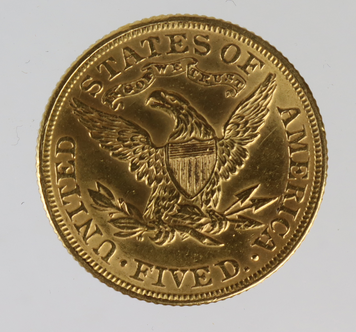 USA gold Five Dollars 1893 GVF - Image 2 of 2