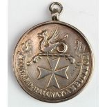 Midland Railway Ambulance First Aid Rendered silver medal, presented to Chas. Ball at Highgate Road,