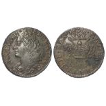 Ireland, Jacobite War large "gun money" Halfcrown 1690 Apr. GVF