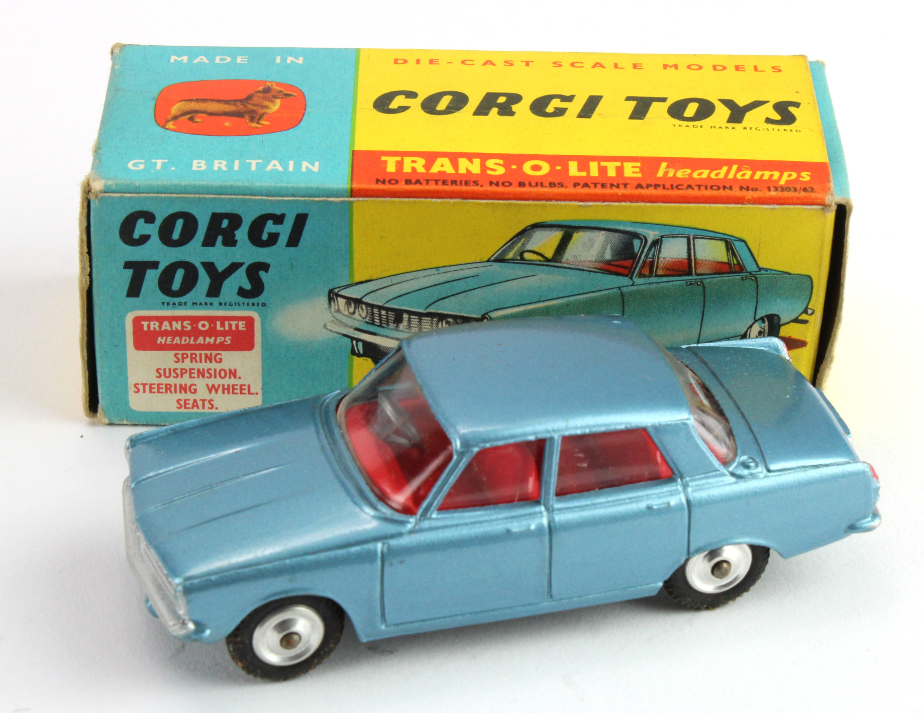 Corgi Toys, no. 252 'Rover 2000' (blue), contained in original box