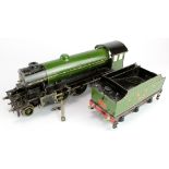 Bassett Lowke O gauge 2-6-0 locomotive and tender, length 45cm approx. (sold as seen)