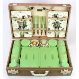 Brexton green vintage picnic set, in original case (looks unused), case width