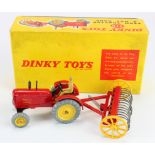 Dinky Toys, no. 310 'Farm Tractor & Hay Rake', with cardboard insert, contained in original box