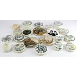 Pot Lids. A collection of approximately nineteen pot lids (mostly advertising), including