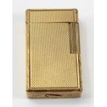 Dupont gold plated lighter, engraved with initials, length 58mm approx.