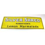 Enamel sign. An original yellow, blue & white 'Silver Shred Robertson's Lemon Marmalade' enamel