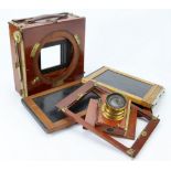 Mahogany plate camera by Thornton Pickard with Thornton Pickard Beck Symmetrical lens (sold as