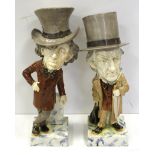 Two large pottery figures depicting Gladstone & Disraeli, thought to be made by Wayte and Ridge of