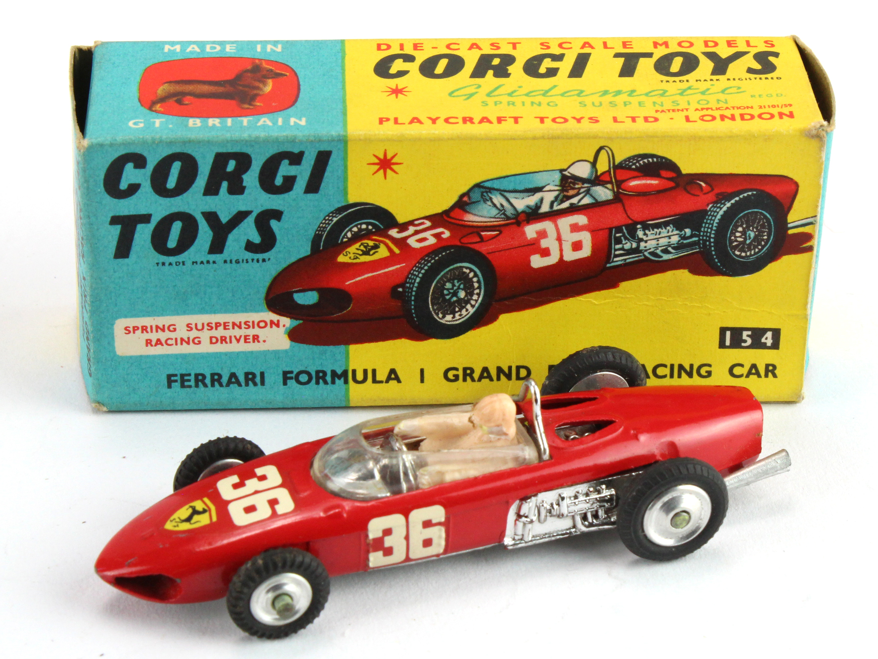 Corgi Toys, no. 154 'Ferrari Formula 1 Grand Prix Racing Car', contained in original box