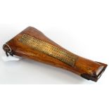 Trench Art. An original gun stock made into a cribbage board, length 27cm approx.