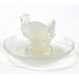 Lalique pin dish depicting a Turkey, signed 'R. Lalique, France, no. 287' to base, slight chip to