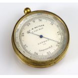 Brass compensated pocket barometer by 'T. W. Watson, 4 Pall Mall, London, no. 311', diameter 47mm