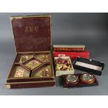 Games Interest- A late Victorian Staunton vegetable ivory stained red and natural chess set, king