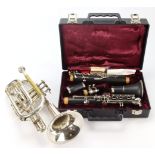 Armstrong (4001) clarinet in original fitted case, together with a trumpet by Barratts of Manchester