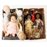 Doll Interest- From a single owner collection, six black dolls to include bisque headed examples and