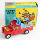 Corgi Toys, no. 487 'Chipperfields Circus Landrover Parade Vehicle', with clown and monkey