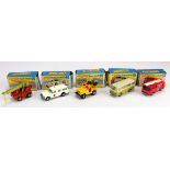 Matchbox Superfast. Five boxed models, comprising no. 3 (Mercedes Benz Binz Ambulance); no. 12 (