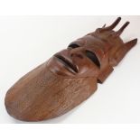 Masks. A collection wooden & ceramic masks & figures (some tribal)