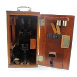 Carl Zeiss Jena microscope (no. 63782), contained in original fitted case