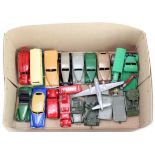 Dinky. A collection of approximately nineteen Dinky toys, including lorries, fire engine, double