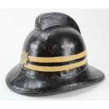 Fire brigade firemans helmet made of cork, marked to underside of rim 'Sub/Murray', size 7/57,