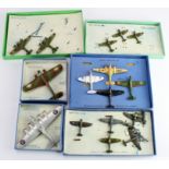 Dinky, Aircraft; to include, Hawker Hurricane camouflage with two camouflage spitfires in no.62h