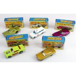 Matchbox Superfast Series, five boxed models, comprising nos. 31 (Lincoln Continental); 36 (Opel